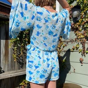 Blue Floral Romper
